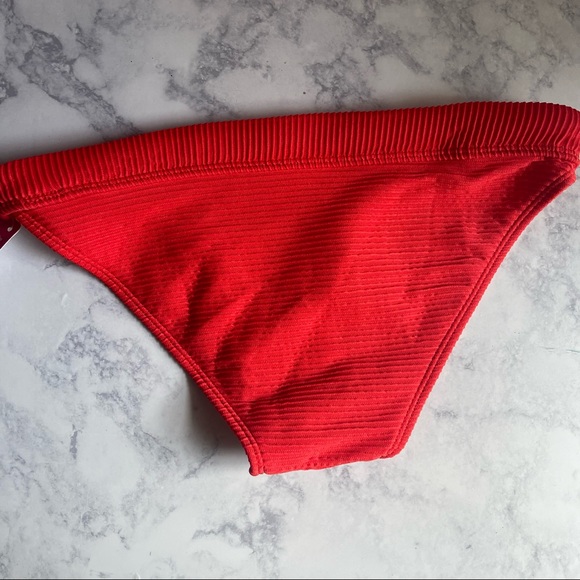 Xhilaration Cheeky Red Textured Ribbed Swim Bottoms - Picture 5 of 7